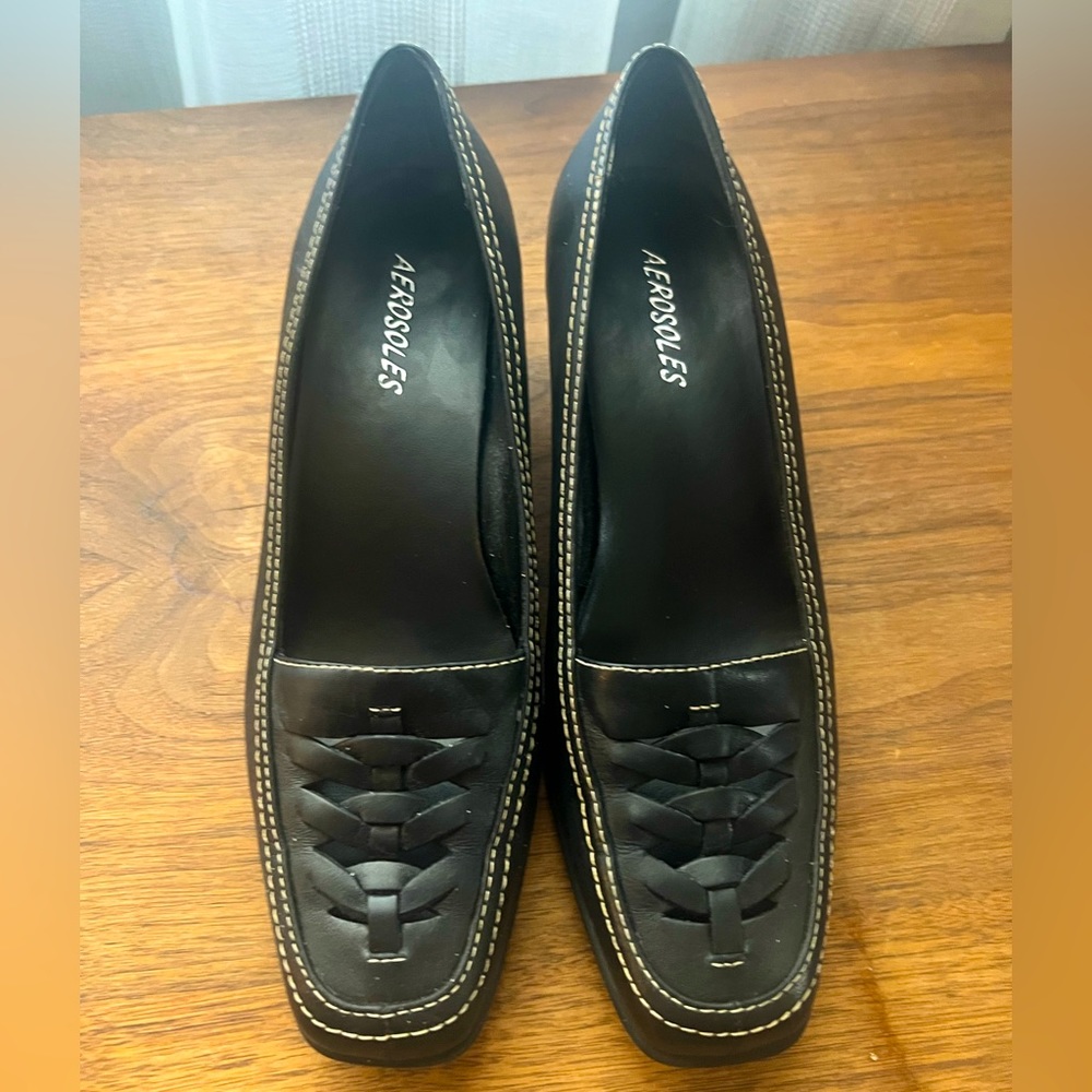 Aerosoles Kitten Heel Loafers Professional Business Heels sz 7.5